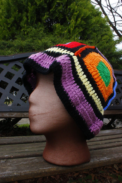 Multi colored knitted- bucket hat
