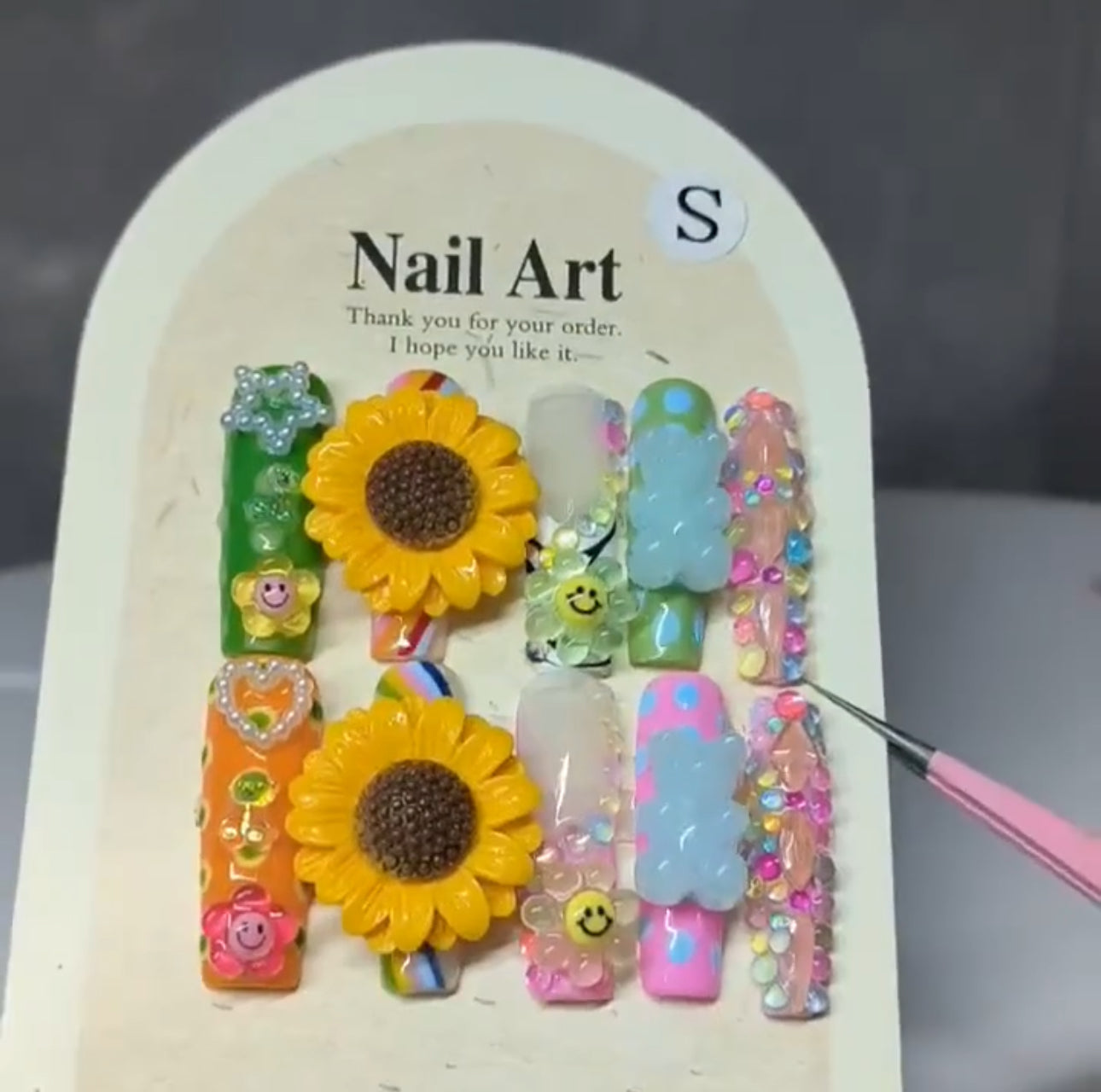 Sunflower Fantasy - 3D Press On Nails