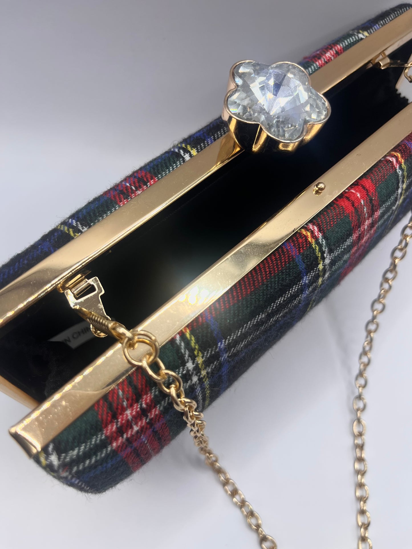 Plaid clutch -handbag