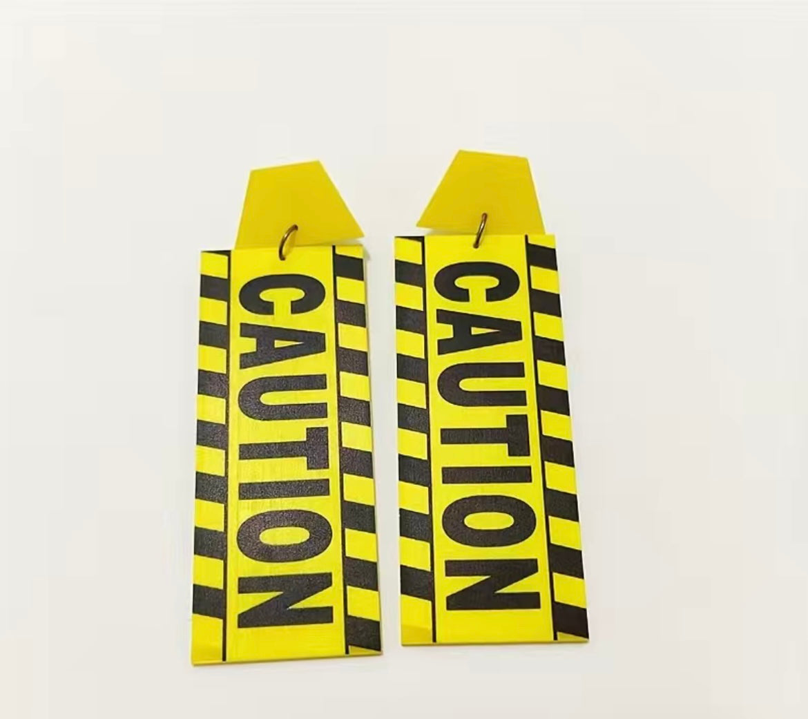Caution Sign - Earrings