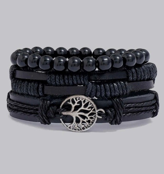 3pcs Men Tree Decor Bracelet